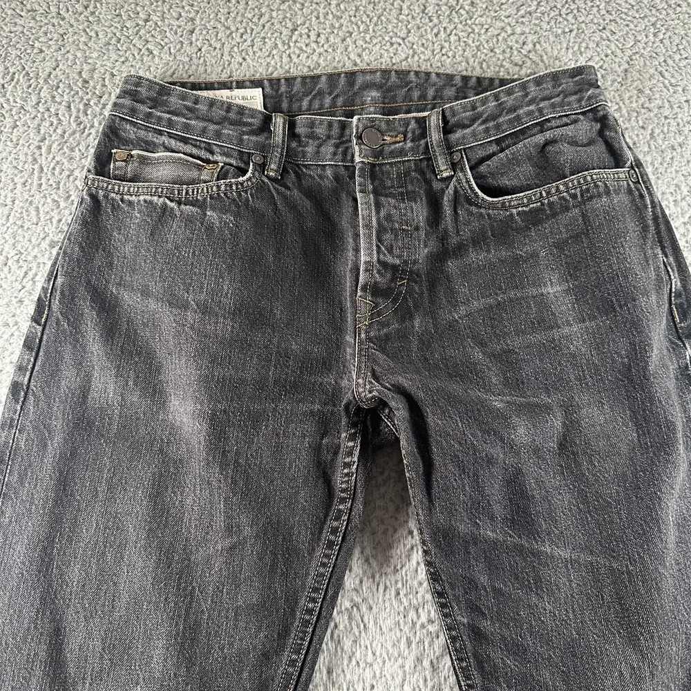 Banana Republic Selvedge Jeans Mens 32x30 Black Straight Kaihara Denim